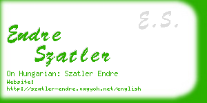 endre szatler business card